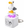 Lean Toys Raktų pakabukas su žuvėdros figūrėle, su šviesa ir garsu, baltas, pilkas ir geltonas, apie 8 × 2,5 × 2,5 cm