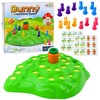 Lean Toys Stalo žaidimas „Bunny Race“ su besisukančia morka, 2-4 žaidėjams