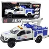 Lean Toys Baltas Serviso Automobilis su Kranu ir Šviesos Efektais