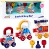 Lean Toys Edukacinis žaislų rinkinys su rakteliais: policijos, gaisrinės ir greitosios pagalbos automobiliai
