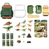 Lean Toys Set of Dinosaurs in a Backpack, Suitcase, Figures, Educational Cards, Accessories, 30 pcs.