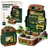 Lean Toys Set of Dinosaurs in a Backpack, Suitcase, Figures, Educational Cards, Accessories, 30 pcs.