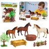 Lean Toys Žirgų figūrėlių rinkinys su priedais, 23 dalių, vaikams nuo 3 metų, lavina kūrybiškumą, spalvotas