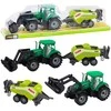 Lean Toys Žalias traktorius su krautuvu ir presu vaikams