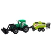 Lean Toys Žalias traktorius su krautuvu ir presu vaikams