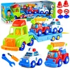 Lean Toys Vilkikas su automobiliukais ir aksesuarais