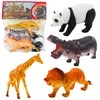 Lean Toys Laukiniai gyvūnai figūrėlės rinkinys: liūtas, žirafa, panda, begemotas, 4 vnt.