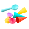 Lean Toys Rožinis smėlio žaislų rinkinys su kibirėliu ir ledų formelėmis, 6 vnt.