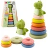 Lean Toys Sensorinė piramidė vaikams su dinozauru, ECO guminė