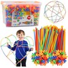 Lean Toys Konstrukciniai šiaudeliai 1000 vnt. spalvotas rinkinys