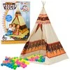 Lean Toys Tent Teepee Indian Tipi Žaidimų namelis + 60 kamuolių