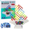 Lean Toys Tetrio Balansavimo Žaidimas su Bokštu ir Spalvotomis Kortelėmis