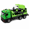 Lean Toys Tow Truck Garbage Truck Vehicle Set Lights Sounds Žalias