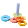 Lean Toys Sensorinis bokštas su pasteliniais žiedais 17cm