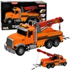 Lean Toys Žaislinis techninės pagalbos sunkvežimis su kranu ir šviesos bei garso efektais, oranžinis, 37 × 15 × 12 cm