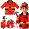 Lean Toys Ugniagesio kostiumas su priedais - šalmu, gesintuvu, laužtuvu
