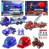 Lean Toys Gaisrininko Žaidimų Rinkinys su Priekaba