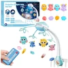 Lean Toys Vaikiškos lovelės karuselė projektorius Nuotolinio valdymo pultas Melodijos Gyvūnų garsai Mėlynas