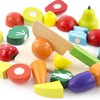 Lean Toys Vegetable and Fruit Chopping Set in a Bucket Board Knife Wooden