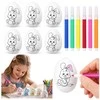 Lean Toys Jajka Velykiniai putplasčio kiaušiniai dažymui žymekliais, zuikio raštas, C, 6 vnt.