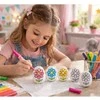 Lean Toys Jajka Velykiniai putplasčio kiaušiniai dažymui žymekliais, gėlių raštas C, 6 vnt.