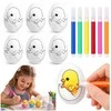 Lean Toys Jajka Velykiniai putplasčio kiaušiniai dažymui, žymekliai, višta kiaušinyje, 6 vnt.
