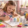 Lean Toys Jajka Velykiniai putplasčio kiaušiniai dažymui žymekliais, zuikio raštas, D, 6 vnt.