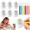 Lean Toys Jajka Velykiniai putplasčio kiaušiniai dažymui žymekliais, gėlių raštas, D, 6 vnt.