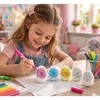 Lean Toys Jajka Velykiniai putplasčio kiaušiniai dažymui žymekliais, gėlių raštas B, 6 vnt.