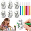 Lean Toys Jajka Velykiniai putplasčio kiaušiniai dažymui žymekliais, zuikio raštas, 6 vnt.