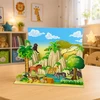 Lean Toys Wild Animals Figures Set Leopard Tiger Elephant Horse Park 3D Board