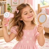 Lean Toys Drewniany Rinkinys Kosmetyków Dla Dzieci Makijaż Kosmetyczka 12 el.