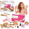 Lean Toys Drewniany Rinkinys Kosmetyków Dla Dzieci Makijaż Kosmetyczka 12 el.
