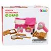 Lean Toys Drewniany Rinkinys Kosmetyków Dla Dzieci Makijaż Kosmetyczka 12 el.