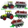 Lean Toys Žaislinis žalias traktorius su rąstų priekaba, 47 cm