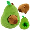 Lean Toys Pliušinis žaislas „Avokadas su kapibara“ 2 viename, žalias, 35 × 30 × 20 cm