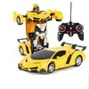 Auto Robotas transformeris 2in1 Lean Toys, geltonas