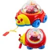 Lean Toys Vikšrinė Boružėlė Traukinukas Su Rutuliais Ir Laikrodžiu