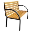 Sodo suoliukas Lean iš medžio ir metalo su atlošu, 125x73x53 cm
