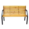 Sodo suoliukas Lean iš medžio ir metalo su atlošu, 125x73x53 cm