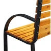 Sodo suoliukas Lean iš medžio ir metalo su atlošu, 125x73x53 cm