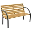 Sodo suoliukas Lean iš medžio ir metalo su atlošu, 125x73x53 cm