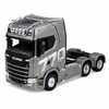 Nuotoliniu būdu valdomas sunkvežimis „Scania Huina 1501“ 1:18, pilkas sidabrinis, 39,2 × 24,4 × 16,6 cm