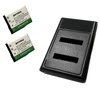 2x Olympus LI-42B akumuliatorius 1200 mAh+ dvigubas pakrovėjas