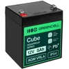 Green Cell Žalias Cell Greencell AGM VRLA 12 V 5 Ah nereikalaujanti priežiūros baterija kasos aparatams, žaislams, fotoaparatams (91 x 70 x 102 mm)