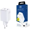 Laidinis įkroviklis 3MK Hyper Charger PD 45W GaN QC4+ PPS 2C Super-Fast Charge 2.0 baltos spalvos