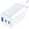 3Mk apsaugos priedai - 3mk Hyper GaN įkroviklis 65W QC4+ PD PPS USB 1A2C Baltas EU