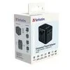 „Verbatim“ universalus kelioninis adapteris UTA-02 su USB-C PD ir USB-A QC jungtimi, Juodas