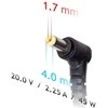 Akyga ak-nd-50 kintamosios srovės adapteris, skirtas IBM, Lenovo nešiojamam kompiuteriui (20v; 2,25A; 45w; 4mm x 1,7mm)