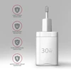 Axagon Acu-pd30w Įkroviklis jungiama į tinklą pd 30w, 1x port usb-c, pd3.0/qc3.0/afc/fcp/apple balta